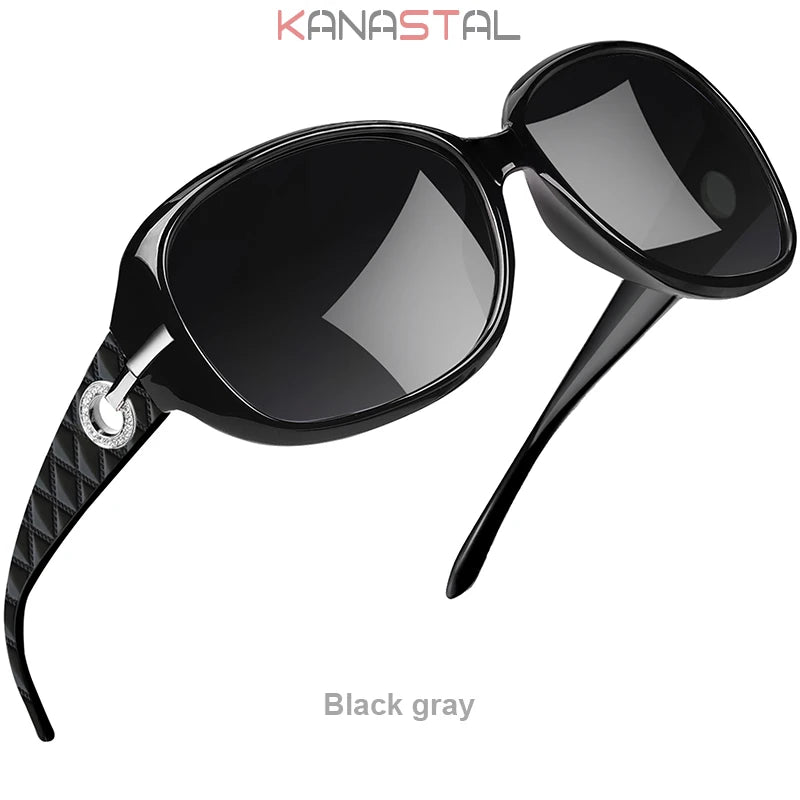 Women's Polarized Sunglasses UV400 Retro Diamond Butterfly Frame Eyewear Fashion Wear Sunscreen Glasses Traveling Ladies Sunglas