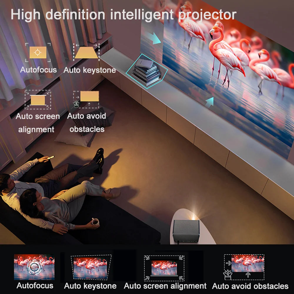 DITONG 2025 NEW J10 projector Native 1080P Autofocus 4k HD video outdoor mobile phone Android smart home theater LED projector