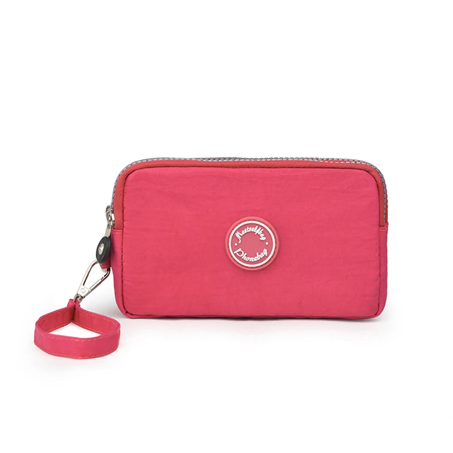 Fashion Solid Color Triple Zipper Large Capacity Ladies Clutch Wallet Travel Portable Popular Zipper Coin Purse Phone Wallet