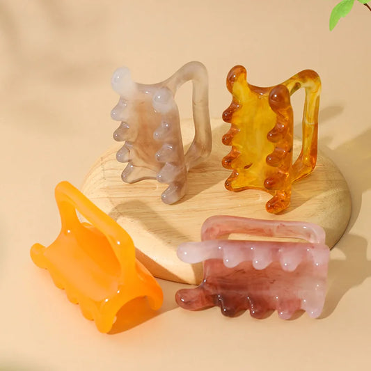 Resin double-push massager, SPA scraping body massage tool, suitable for spine, waist and shoulders, to relieve body fatigue.