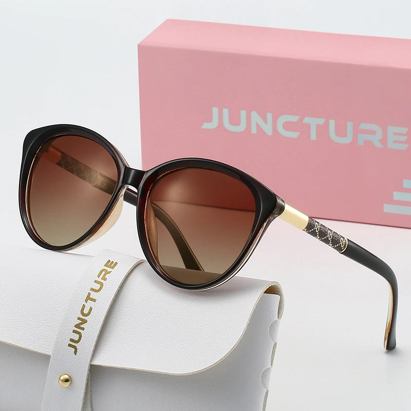 JUNCTURE Polarized Women Sunglasses Fashion Cat Eye Sun Glasses Black Lady Glasses Party Holiday Gifts Sunglasses for Women