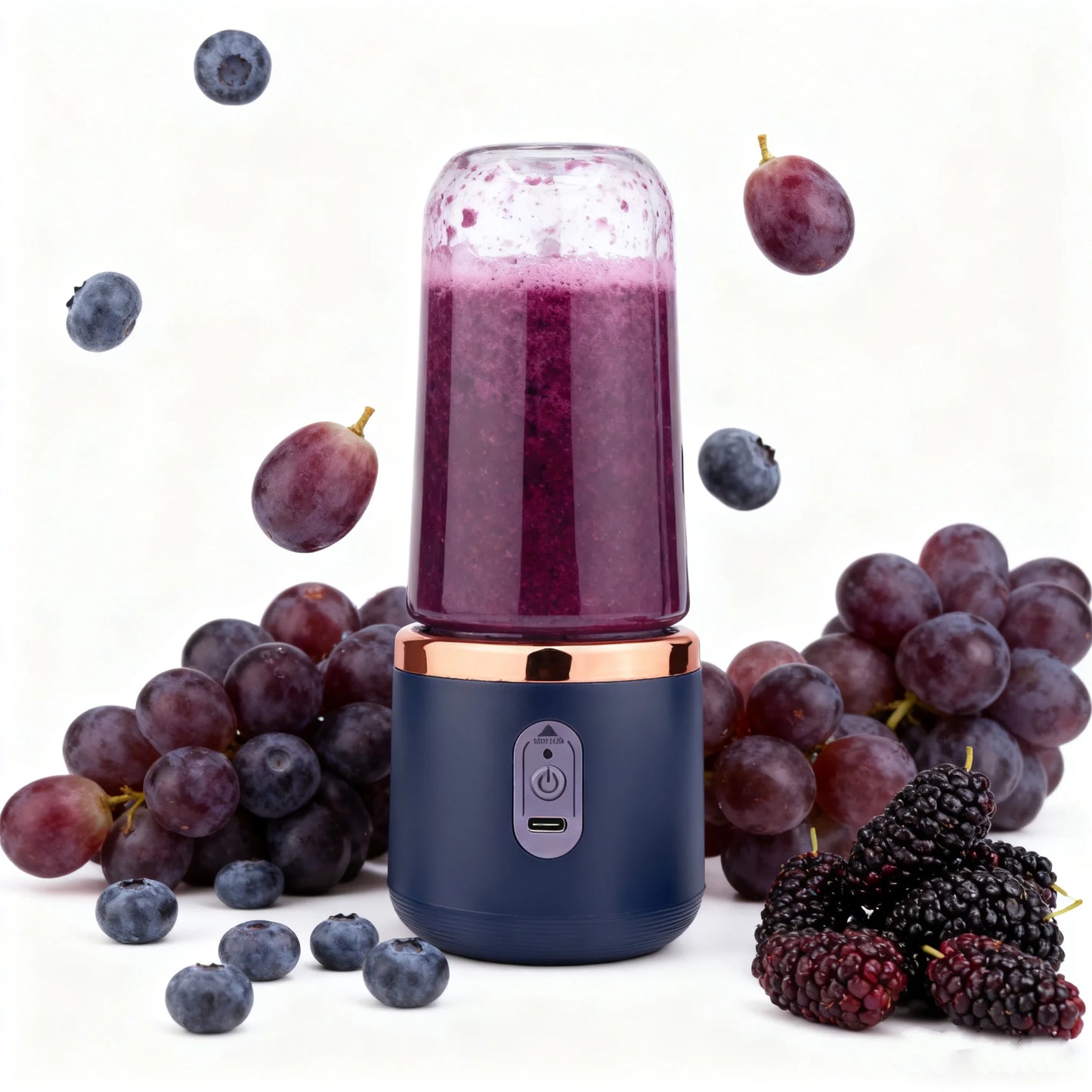400ml Portable Blender Cup Bottle USB Rechargeable 6 Blades Fruit Mixer Mini Hand Juicer Blender Smoothie