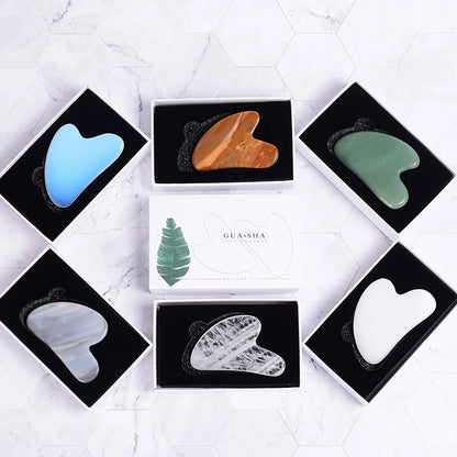 Wholesale Jade Guasha Tool Care Face Massager Natural Stone Crystal Massage Beauty Body Traditional SPA Healing Health Tools
