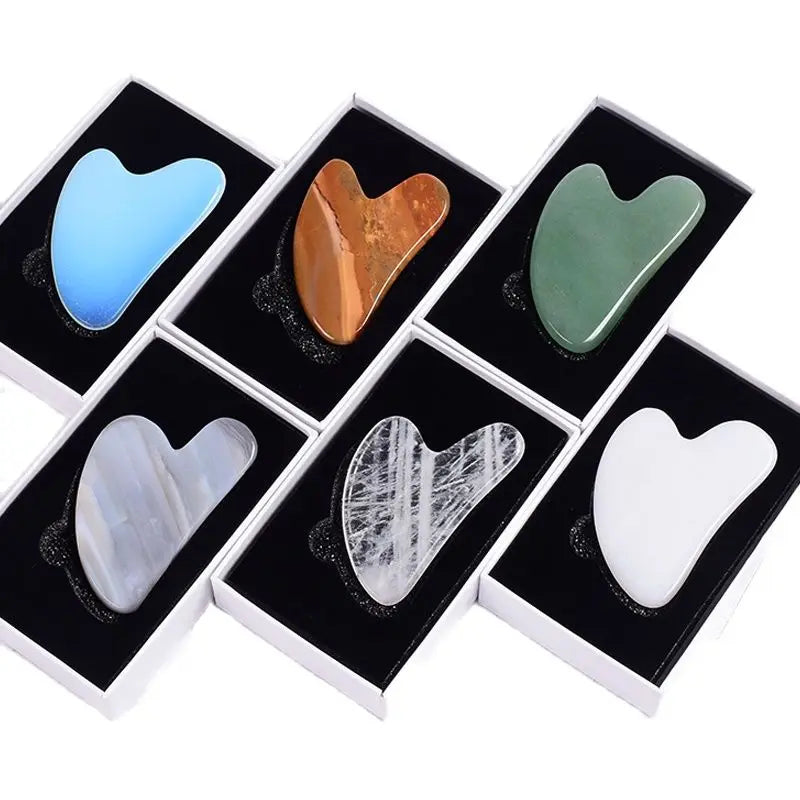 Wholesale Jade Guasha Tool Care Face Massager Natural Stone Crystal Massage Beauty Body Traditional SPA Healing Health Tools