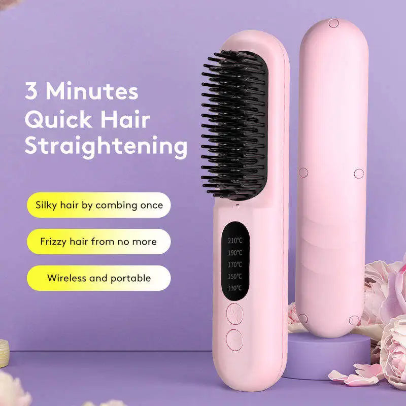 Us Warehouse Products Rechargeable Hot Comb Hair Straightener Hot Comb Electric Hair Straightener With Custom Logo