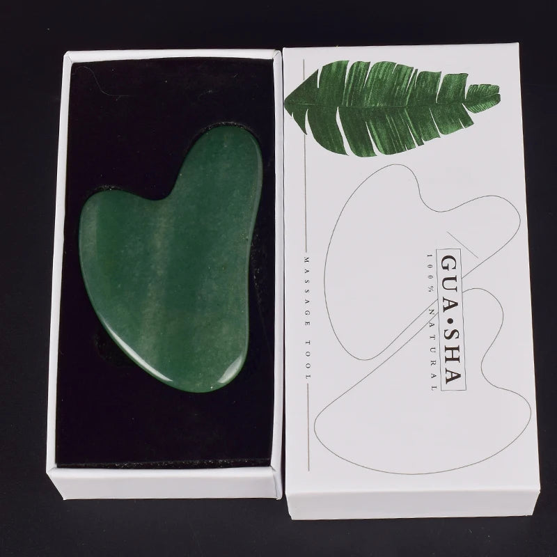 Wholesale Jade Guasha Tool Care Face Massager Natural Stone Crystal Massage Beauty Body Traditional SPA Healing Health Tools