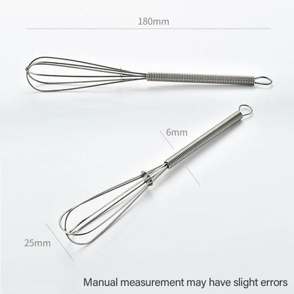 1/2pcs 3-wire Mini Stainless Steel Balloon Balloon Beater,Cuisine Manual Whisk Kitchen Manual Frother Pastry Whip