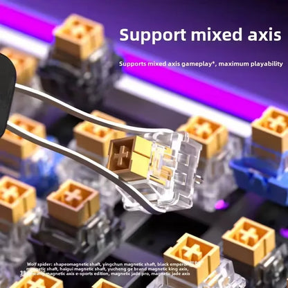 AULA HERO84 HE Magnetic Switch Wired Mechanical Keyboard RGB Music Rhythm 8K Return Rate Keyboard Computer Accessorie for Gamer