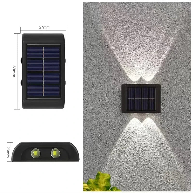 Solar Wall Lamp Outdoor Waterproof Solar Lights Up And Down Convex lens Lighting For Garden Street Landscape Balcony Outdoor Dec