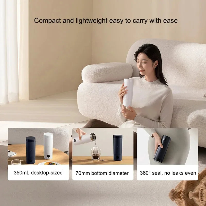 NEW XIAOMI Mijia Portable Electric Kettle 2 Thermos Cup Fast Water Boiler 350ml Smart Temperature Insulated Kettle Travel (CN)