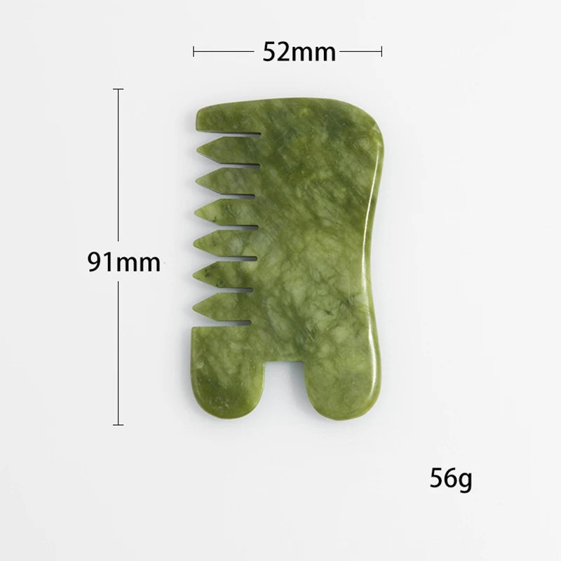 Natural Jade Comb Gua Sha Board Jade Massager For SPA Acupuncture Body Scraping Gouache Scraper Facial Skin Beauty Tool