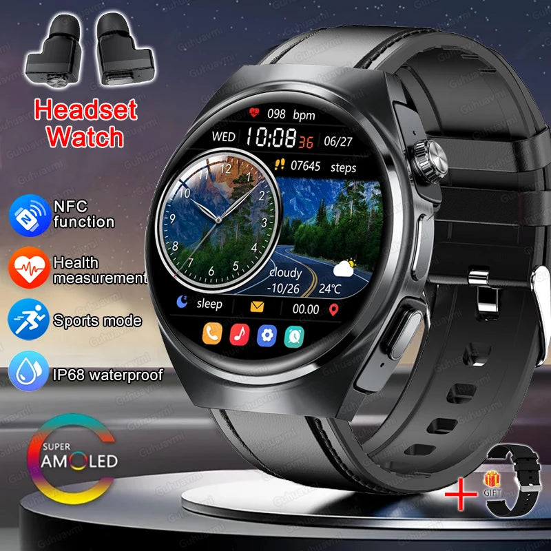 For Man Women New 2 in 1 Smart Watch With Earbuds Smartwatch TWS Bluetooth Earphone Heart Rate Blood Oxygen Monitor Sports Watch