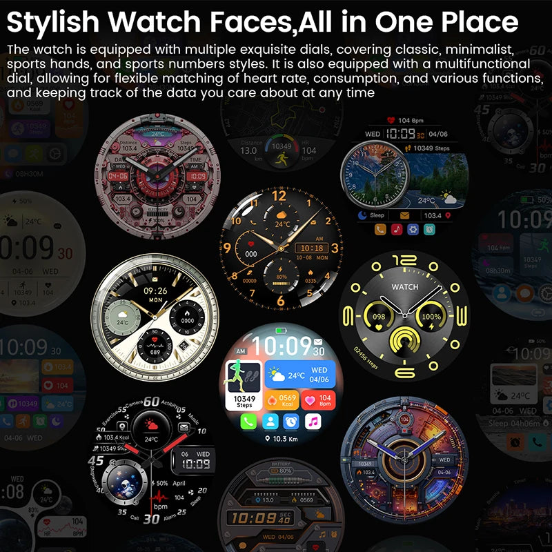 2025New For Android and ios Smart Watch Men AMOLED Screen GPS Motion trajectory Heart Rate Bluetooth Calls SmartWatch Waterproof