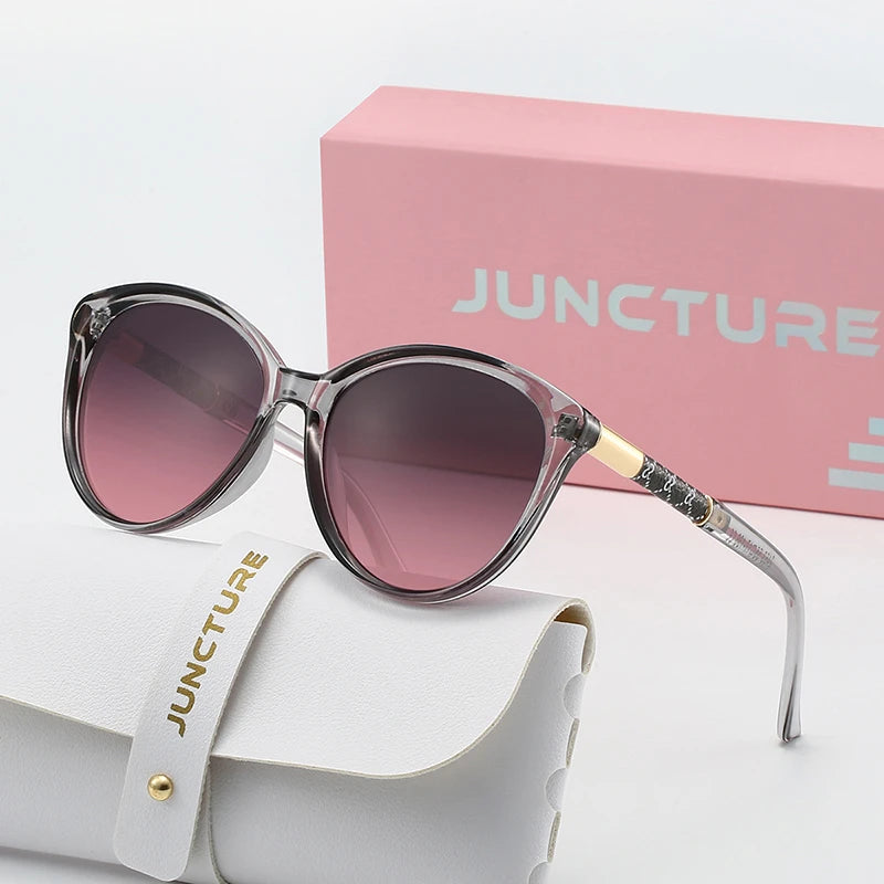 JUNCTURE Polarized Women Sunglasses Fashion Cat Eye Sun Glasses Black Lady Glasses Party Holiday Gifts Sunglasses for Women