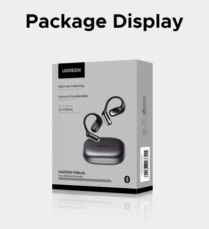 UGREEN FitBuds Open-Ear Headphones Earphones, Ear-hook TWS True-Wireless Bluetooth 6.0 Wireless Earbuds, Spatial Audio, 30H play