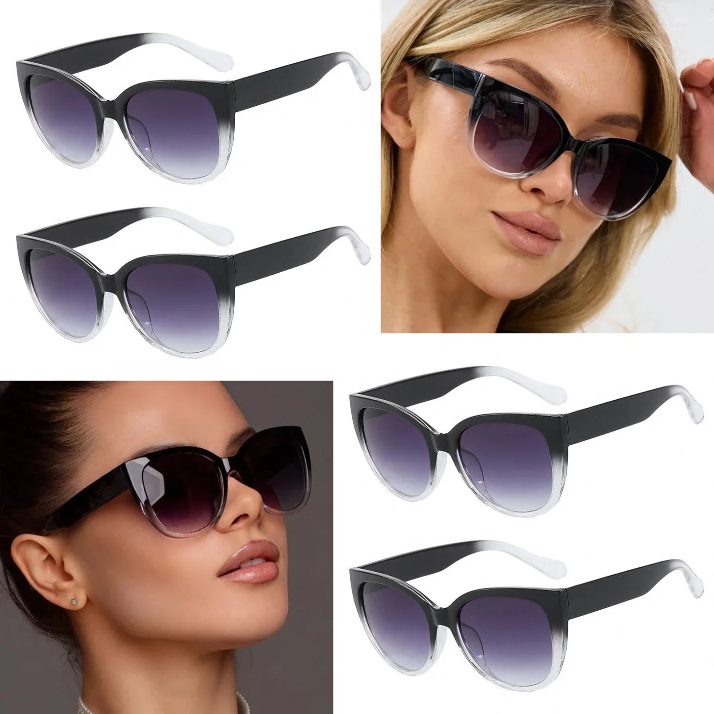 Fashion Cat Eye Sunglasses for Women Gradient Color Designer Uv400 Sun Glasses Female Ins Popular Shades