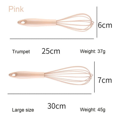 Household Kitchen Supplies Manual Egg Beater Silicone Handheld High Quality Stainless Steel Wire  Hig Temperature Resistant