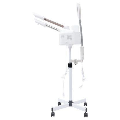 3-in-1 Facial Steamer Beautician Steamer Deep Cleaning w/Hot and Cold Nozzle LED Magnifying Lamp Beauty Salon Spa