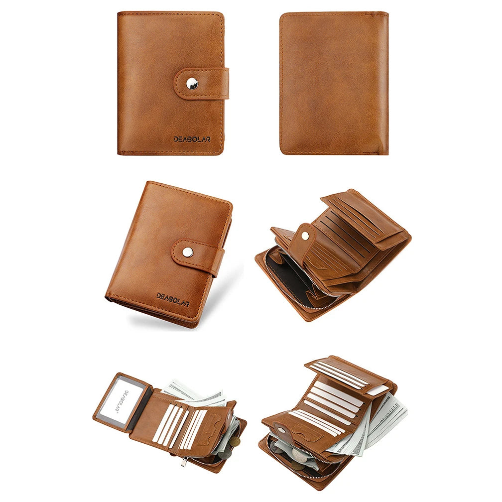 Trifold Wallet ID Credit Card Holder for Men, Large Capacity Multifunctional Purse Money Clips Purse, Pocket Purse, Money Clip