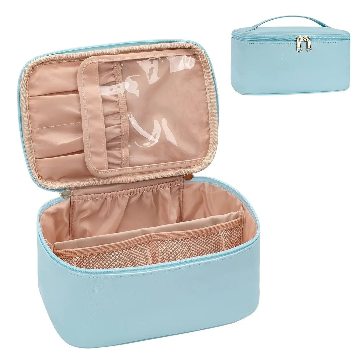 Large Capacity PU Waterproof Toiletry Storage Bag Women's Fashion Travel Portable Cosmetics Bag for Women Men