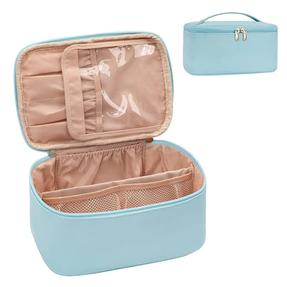Large Capacity PU Waterproof Toiletry Storage Bag Women's Fashion Travel Portable Cosmetics Bag for Women Men
