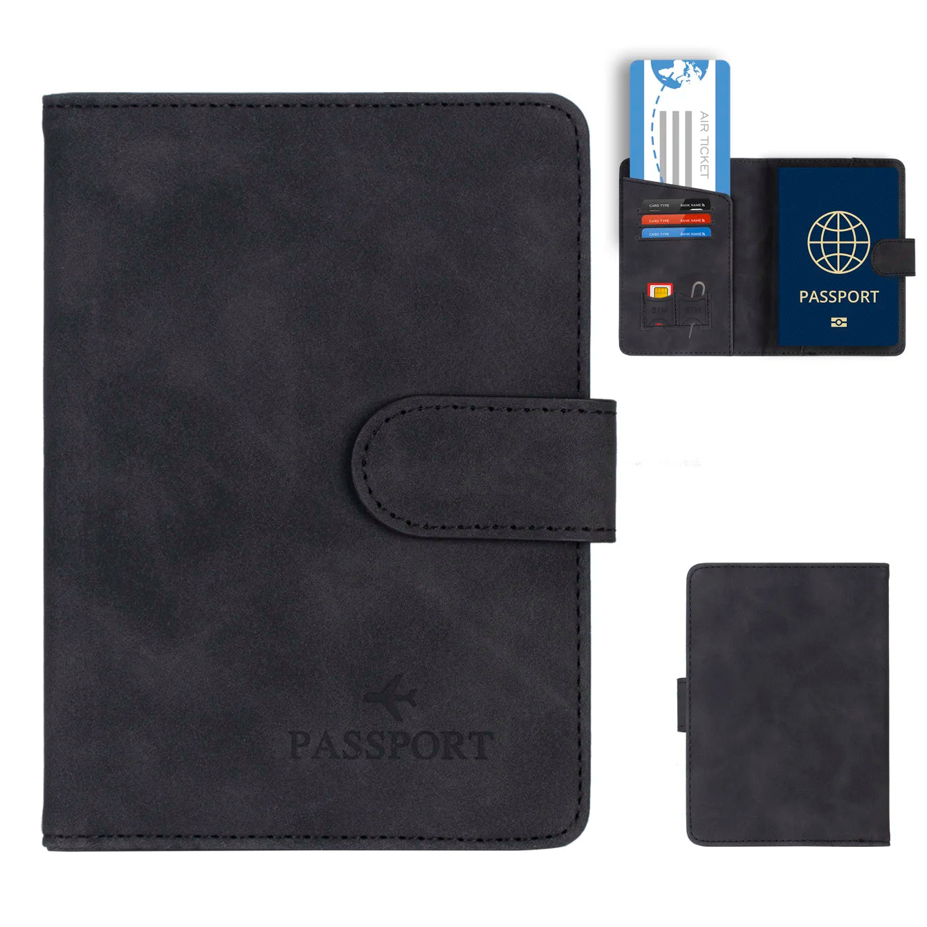 Passport Holder Cover Wallet RFID Blocking Leather Card Case Travel Accessories for Women Men