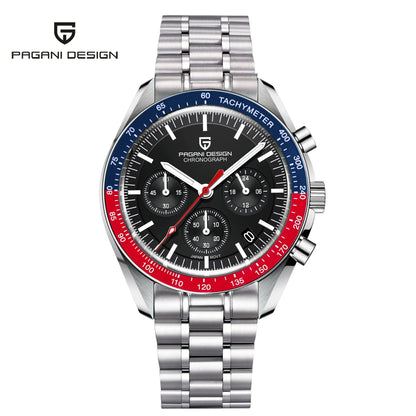 PAGANI DESIGN 2025 New 1701 Mens Watches Luxury Sapphire Bezel Moon Quartz Watch For Men Sport Chronograph Waterproof Wristwatch