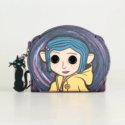 Anime cartoon women's wallet, fashionable and cute girl card holder, coin wallet with keychain