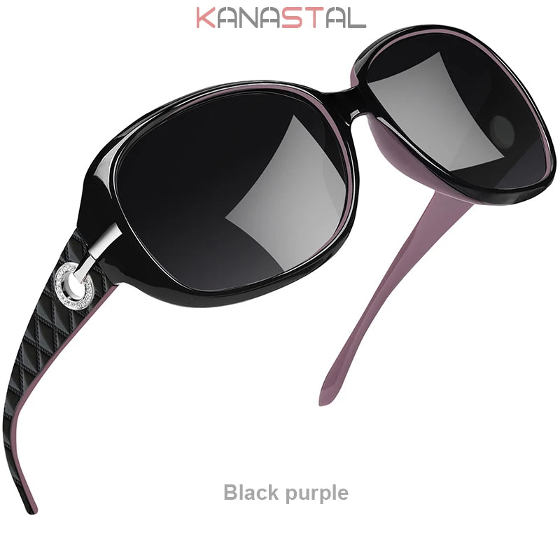 Women's Polarized Sunglasses UV400 Retro Diamond Butterfly Frame Eyewear Fashion Wear Sunscreen Glasses Traveling Ladies Sunglas