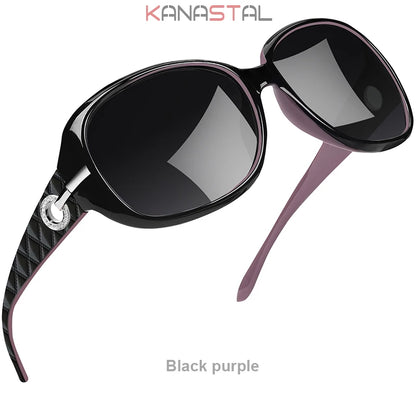 Women's Polarized Sunglasses UV400 Retro Diamond Butterfly Frame Eyewear Fashion Wear Sunscreen Glasses Traveling Ladies Sunglas