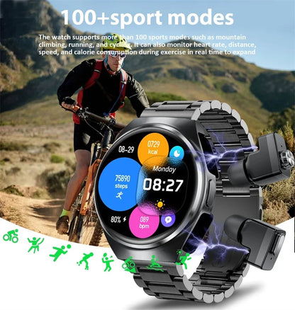 For Man Women New 2 in 1 Smart Watch With Earbuds Smartwatch TWS Bluetooth Earphone Heart Rate Blood Oxygen Monitor Sports Watch