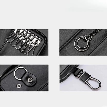 Genuine Leather KeyChain Unisex Key Bag Multifunction Organizer Wallet Holder Smart Housekeeper Car Small Key Case Keys Pouch