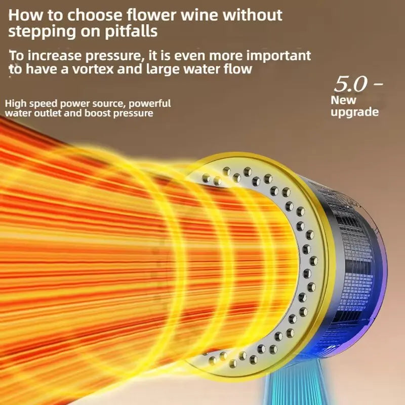 5 Modes Spray Water Saving Shower Head ABS Handheld Spa Showerheads Large Flow Portable Bathroom Filter Shower Faucet Nozzle Set