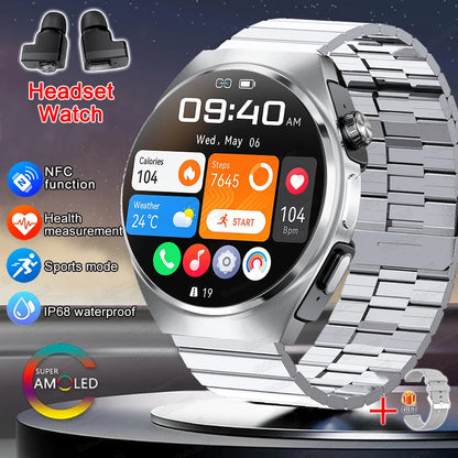 For Man Women New 2 in 1 Smart Watch With Earbuds Smartwatch TWS Bluetooth Earphone Heart Rate Blood Oxygen Monitor Sports Watch