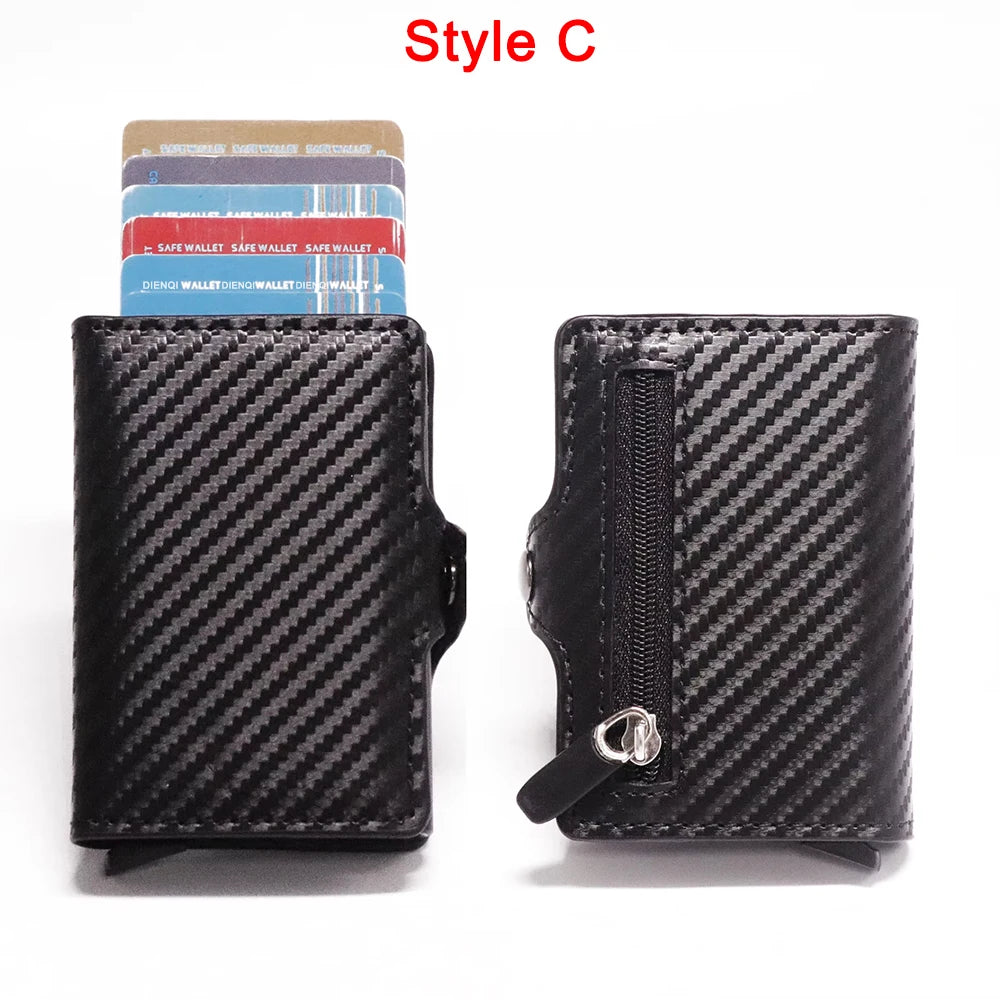 Carbon Fiber Rfid Blocking Protection Men id Credit Card Holder Wallet Leather Metal Business Bank CreditCard Cardholder Case