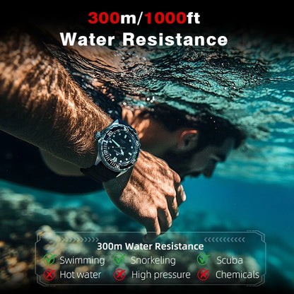 NORTH EDGE TRITON New Solar Powered Diving Watch for Man Luxury Quartz Wristwatches 316L Stainless Steel Case 300M Waterproof