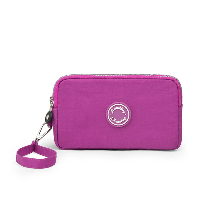 Fashion Solid Color Triple Zipper Large Capacity Ladies Clutch Wallet Travel Portable Popular Zipper Coin Purse Phone Wallet