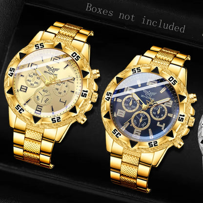 2PCS Men's Watch Set Fashion Trend Simple Digital Scale Dial Quartz Watch Set Suitable for Daily Clothing Matching