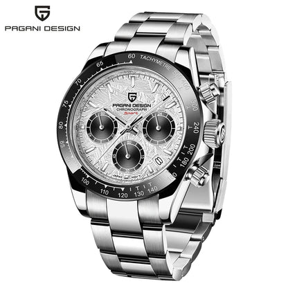 PAGANI DESIGN 2024 New PD-1644 Meteorite Dial Fashion Men Quartz Wristwatches 100M Sapphire Glass Chronograph relogio masculino