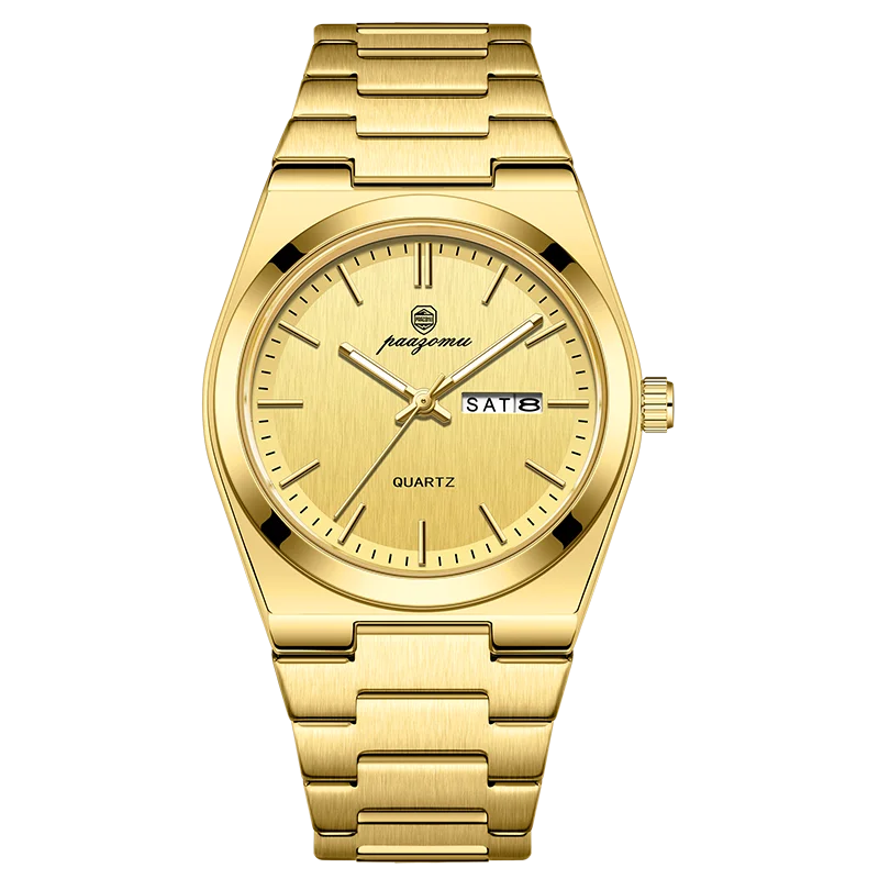 POEDAGAR Luxury Sport Quartz Man Wristwatch Waterproof Luminous Date Week Men Watches Stainless Steel Men's Watch Male Reloj+box