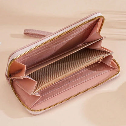 Stitch Long Zip Wallet with Stitch Print & Wrist Strap, Multi-Card Cute Cartoon Pattern Soft Texture Wallet for Women, 4 Colors