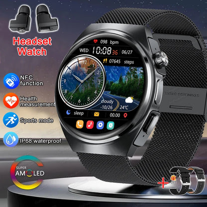 For Man Women New 2 in 1 Smart Watch With Earbuds Smartwatch TWS Bluetooth Earphone Heart Rate Blood Oxygen Monitor Sports Watch