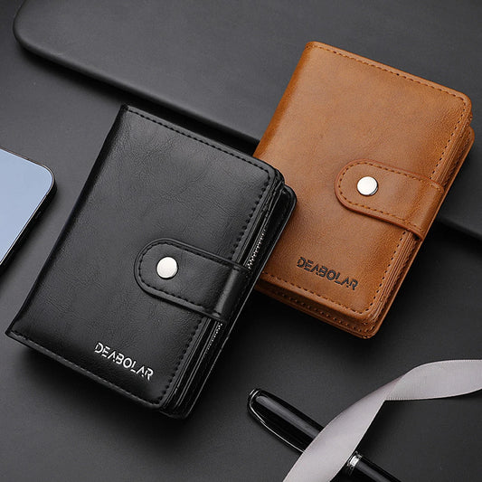 Trifold Wallet ID Credit Card Holder for Men, Large Capacity Multifunctional Purse Money Clips Purse, Pocket Purse, Money Clip