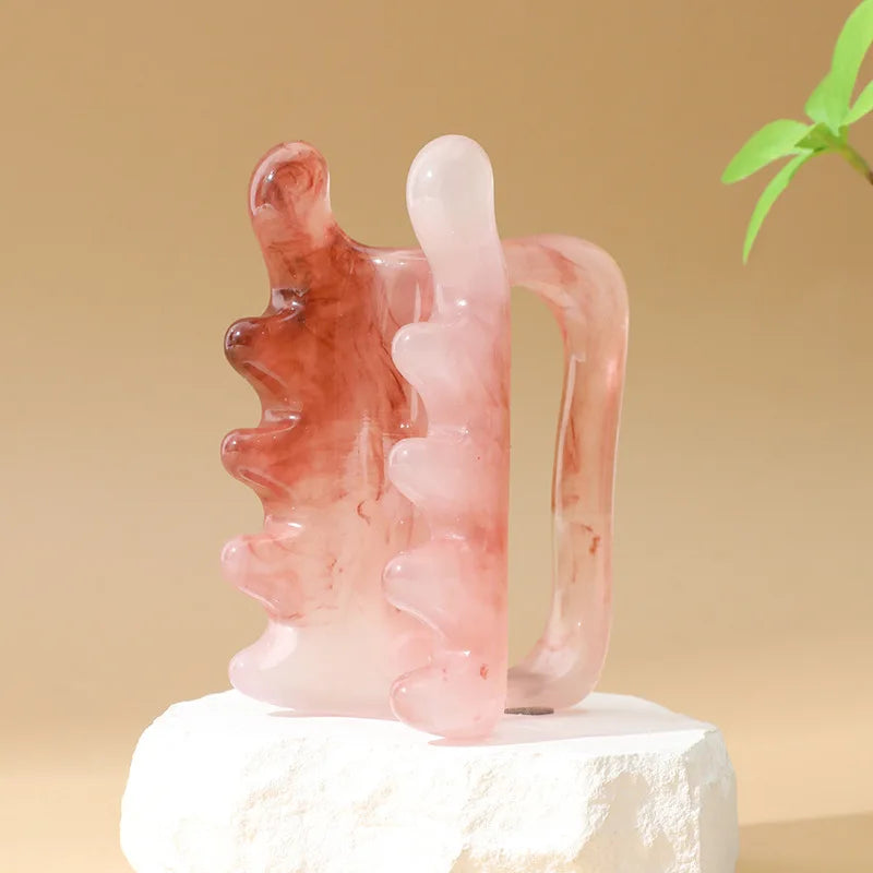 Resin double-push massager, SPA scraping body massage tool, suitable for spine, waist and shoulders, to relieve body fatigue.