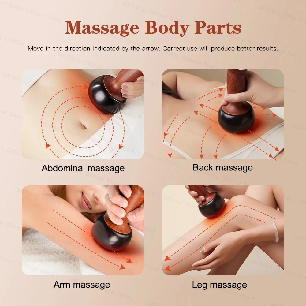 Electric Hot Stone Scraping Massaging Bianstone Guasha Massager Hot Compress Spa Scraping Back Relax Muscles Massage Skin Lift