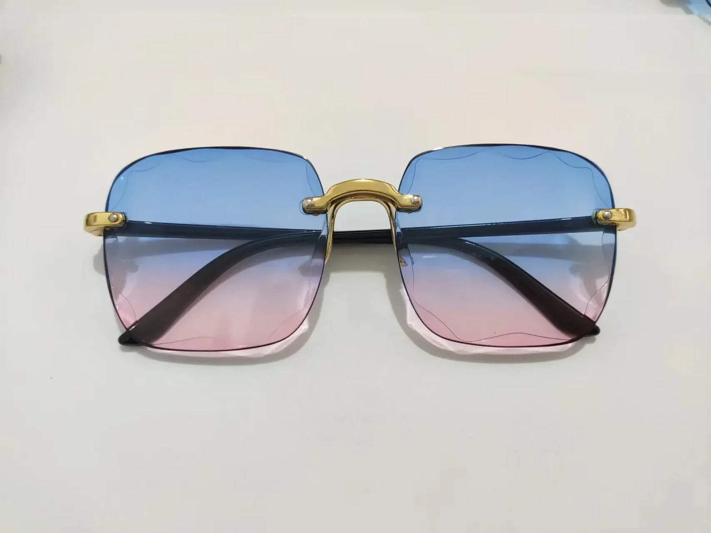2024 New Rimless Women's Sunglasses Fashion Gradient Lenses Sun glasses Lady Vintage Alloy Legs Classic Designer Shades UV400