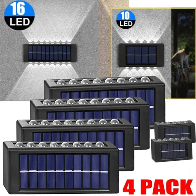 Solar Wall Lamp Outdoor Waterproof Solar Lights Up And Down Convex lens Lighting For Garden Street Landscape Balcony Outdoor Dec