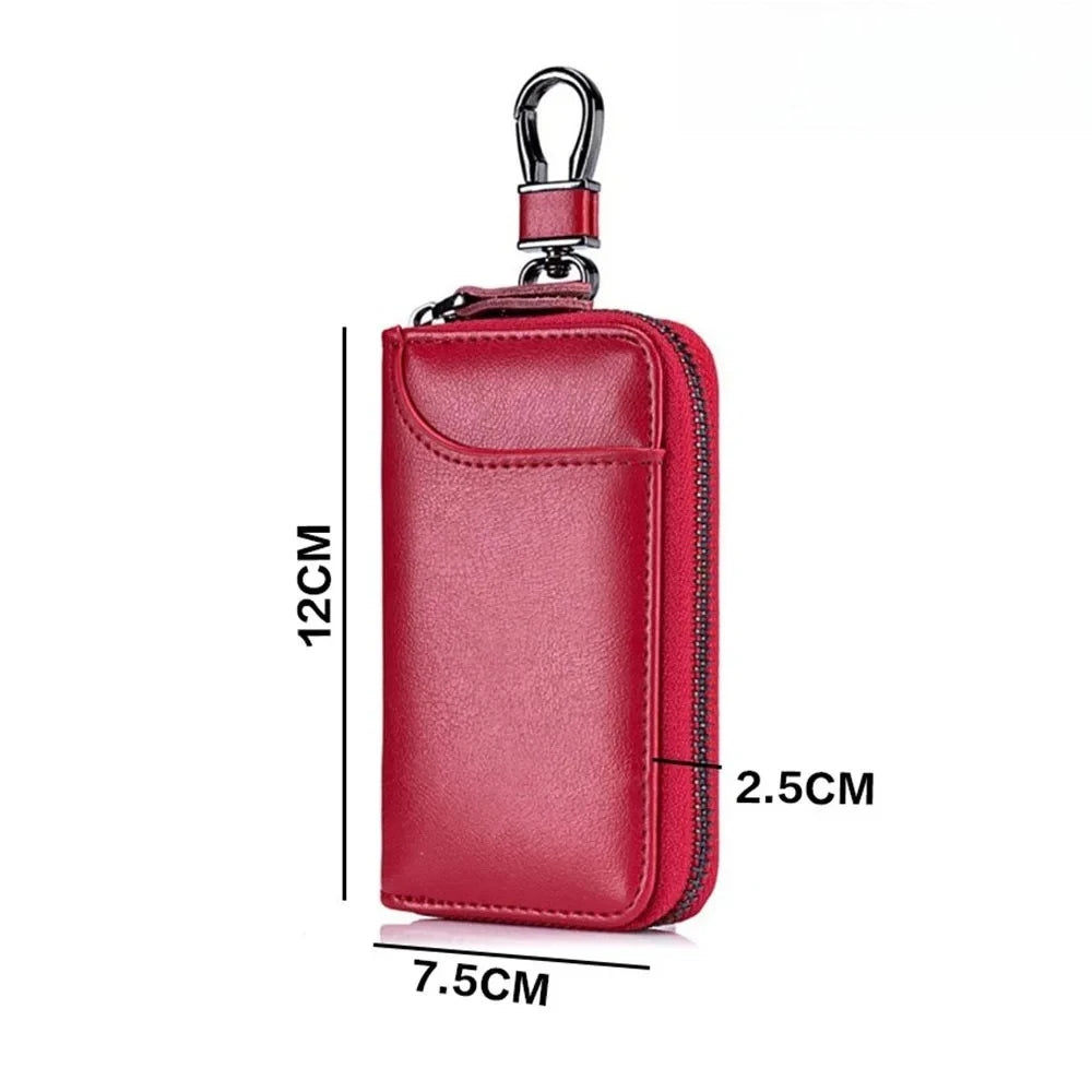 Genuine Leather KeyChain Unisex Key Bag Multifunction Organizer Wallet Holder Smart Housekeeper Car Small Key Case Keys Pouch