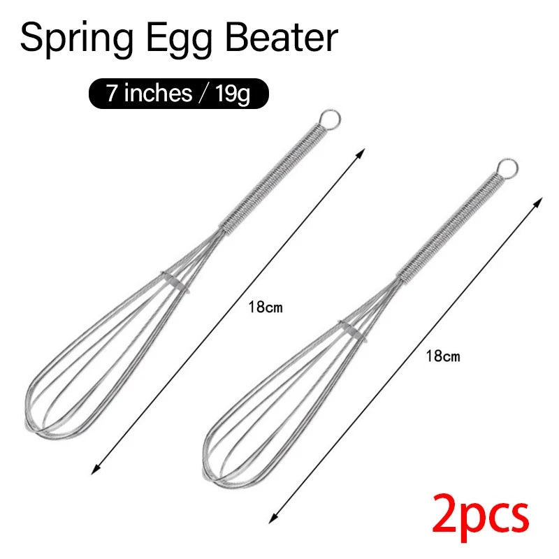 1/2pcs 3-wire Mini Stainless Steel Balloon Balloon Beater,Cuisine Manual Whisk Kitchen Manual Frother Pastry Whip