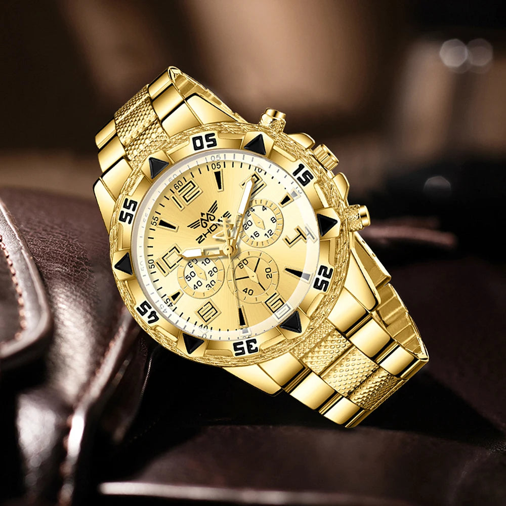 2PCS Men's Watch Set Fashion Trend Simple Digital Scale Dial Quartz Watch Set Suitable for Daily Clothing Matching